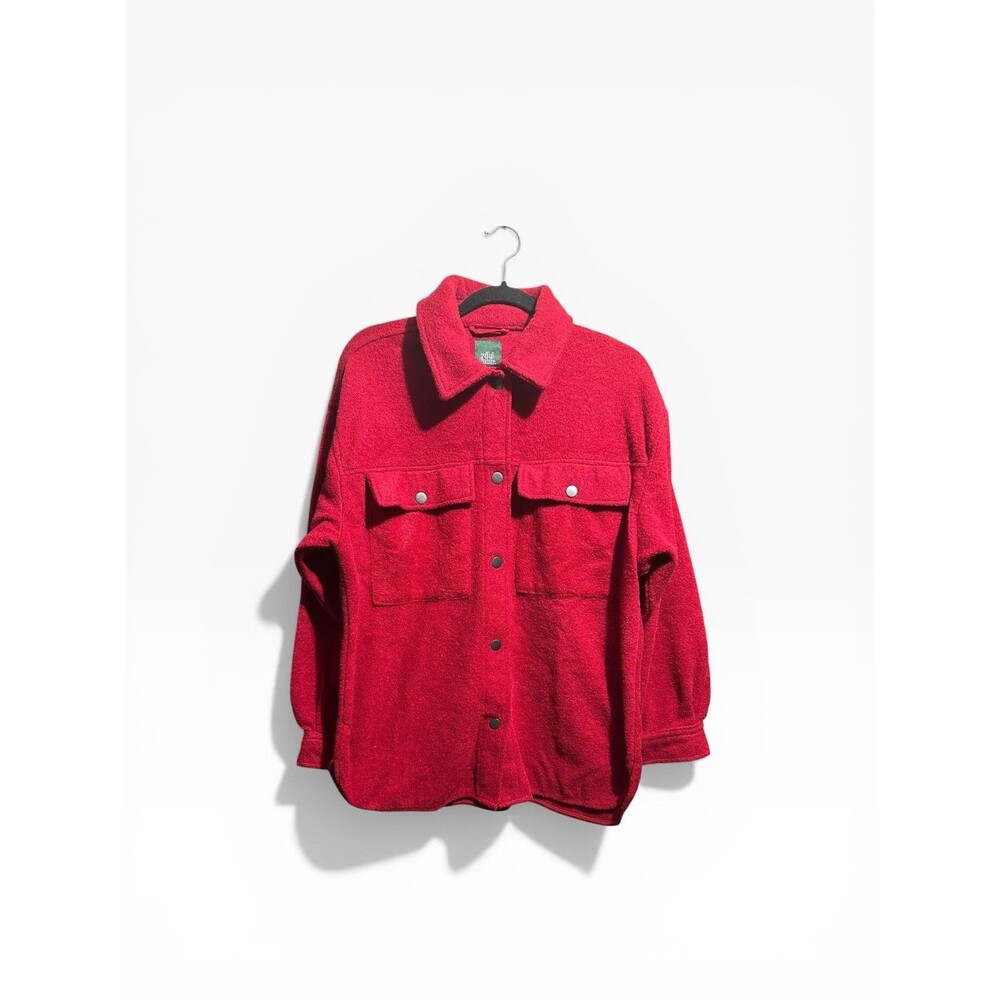 Wild Fable Shacket Womens Medium Deep Red Shirt Jacket Coastal Outdoors